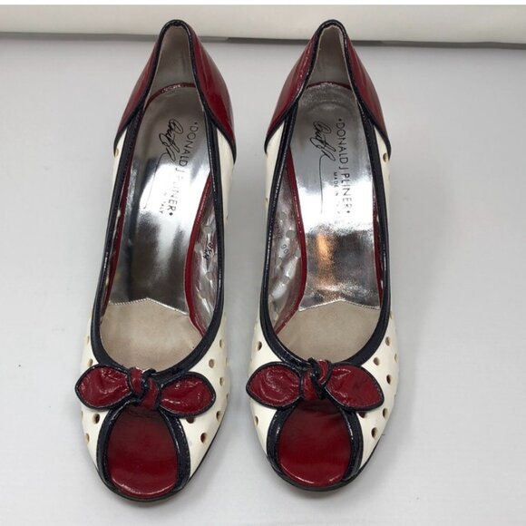 VTG Donald Pliner Open-Toe Pumps Heels Patent Leather 8.5 whimsigoth 80s 90s - Picture 10 of 11